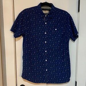Free Planet Navy Blue Casual Shirt with Multicolor Accents